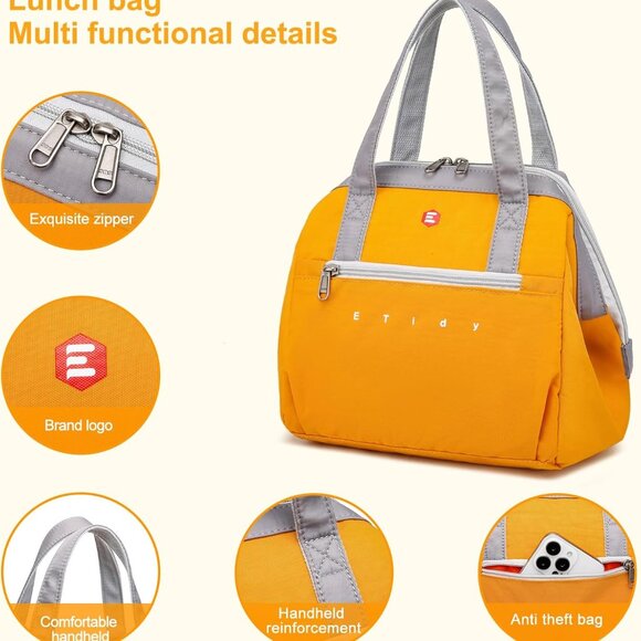 Fashionable & Lightweight Reusable Lunch Bag Large Capacity Waterproof & Leak Pr - Picture 3 of 6